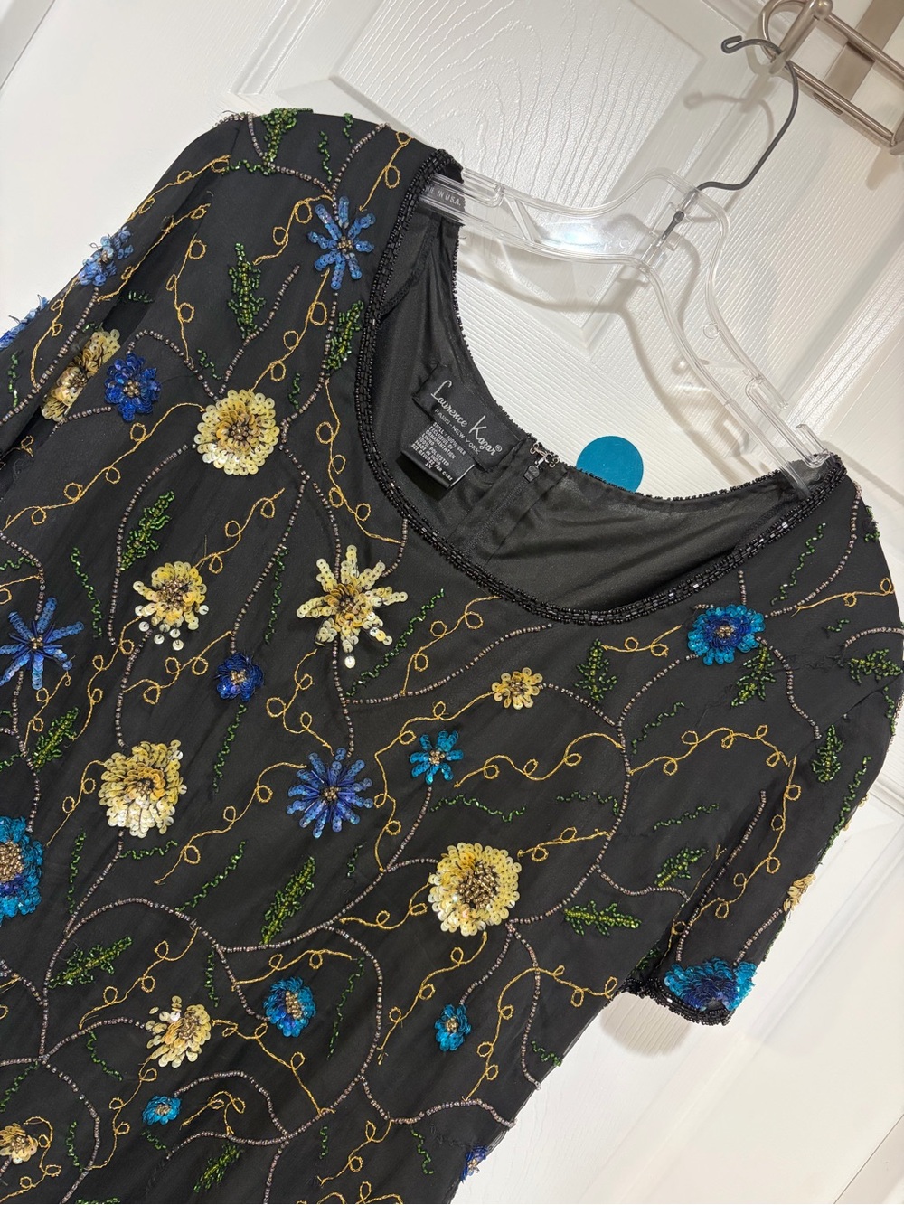 LAURENCE KAZAR Vintage 90s Beaded & Sequined Blouse Evening Wear
Formal Size 1X